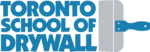 Toronto School of Drywall logo showing the words and a broad finishing knife to the right of the words