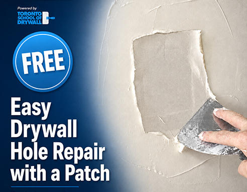 Easy Drywall Hole Repair with a Patch free mini-course from diyDRYWALL.